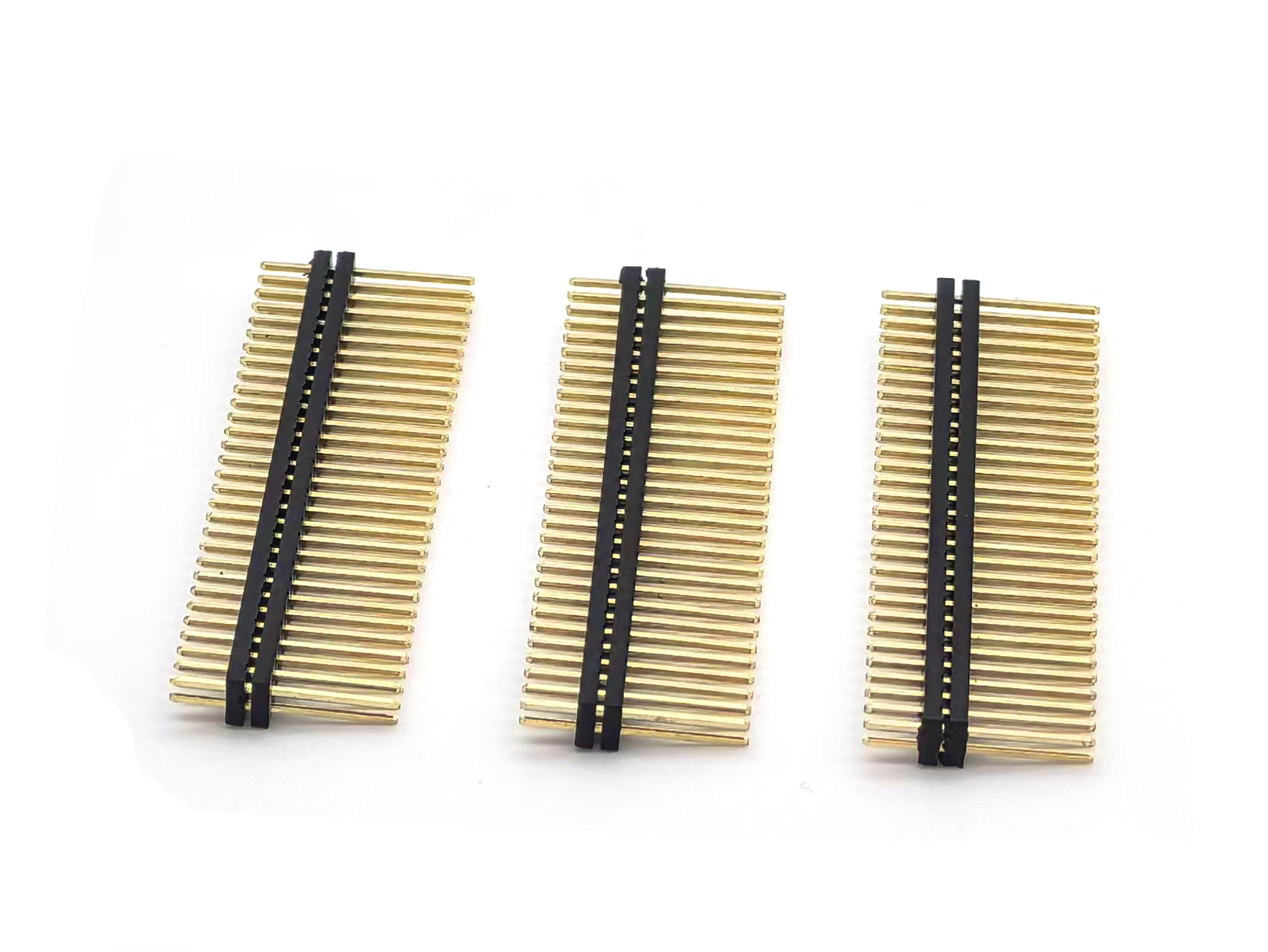 1.27mm Pitch Pin Header Connector Dual Row Straight Two-Layer Plastic SQ0.4mm H2.0mm 2*30P