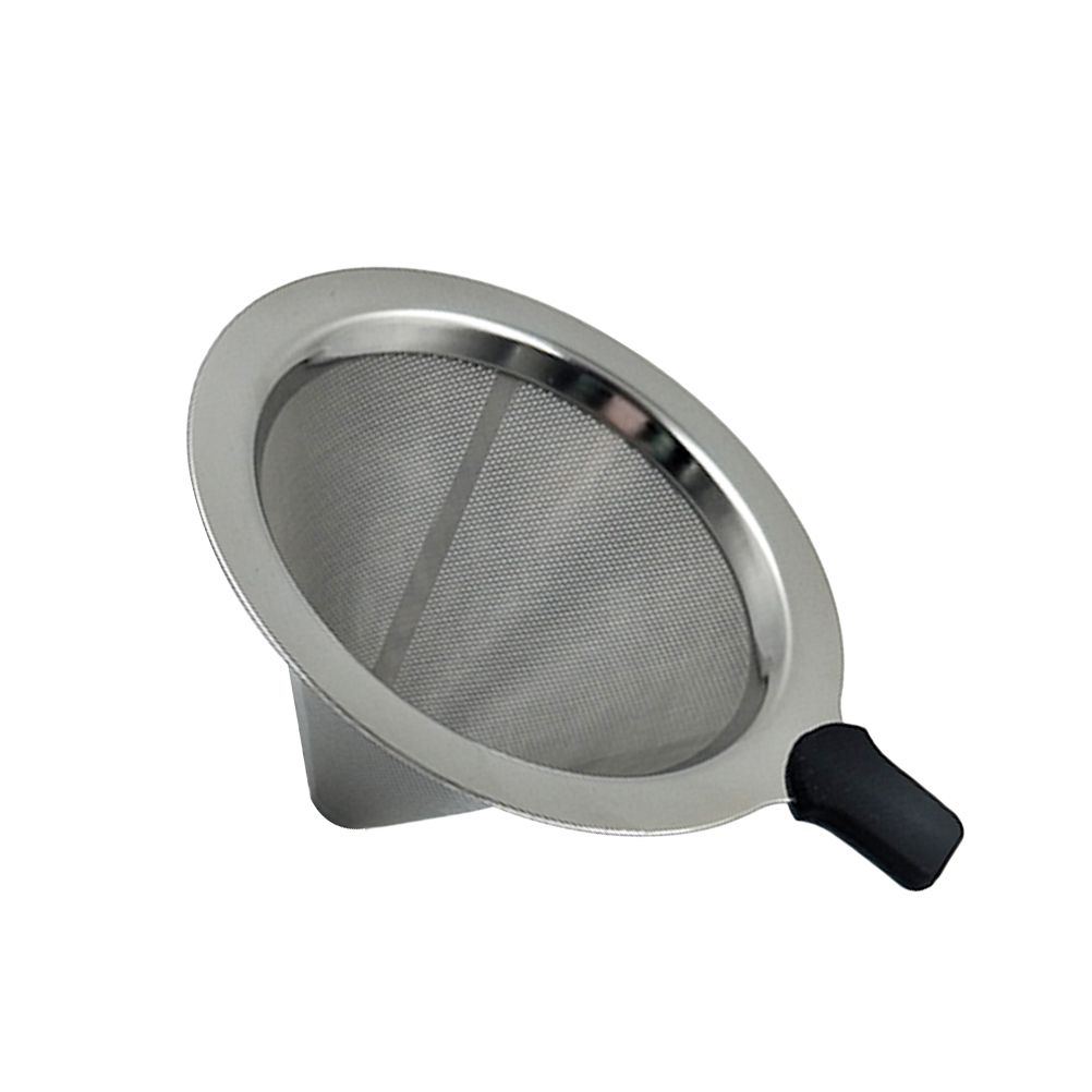 1PC Coffee Filter Reusable Durable Smooth Stainless Steel Single Serve Coffee Maker Coffee Filter Dripper Coffee Cone for Wines