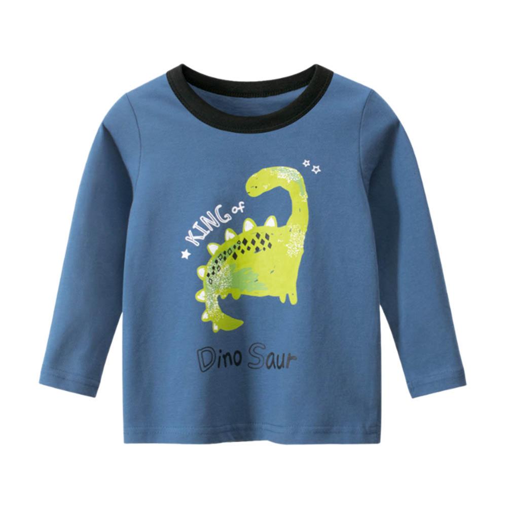 FOCUSNORM Fashion Infant Baby Boys T Shirts Tops Cartoon Animal Print Long Sleeve Pullover Tops Outfits 1-9Y