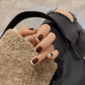 24Pcs French Simple Crescent Shape Short False Nails DIY Natural Fake Finger Nails Art Beauty Supplies Decoration Tips Fake Nail