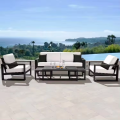 Outdoor Furniture Sets Waterproof Garden Outdoor Sectional Oxford Grey Rattan Luxury U-shaped Sofa Set With Fire Pit