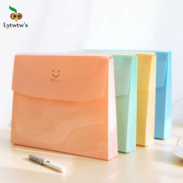 1 Pieces Lytwtw's New Cute Smile Pouch Bag Case Kawaii Korean Office School Filing Products Document