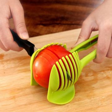 1pc Fruit Vegetables Slicer Round Tomato Lemon Egg Holder Cutter Tool Kitchen Green
