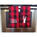 200pcs/lot hot selling monogram heat press vinyl Christmas buffalo plaid kitchen towel personalize tea towel home decoration