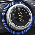 3Pc Blue AC Climate Control Outer Ring Covers Compatible for Subaru WRX, STI, Impreza, Forester, XV Crosstrek