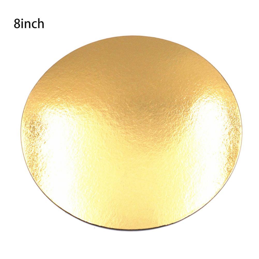 5Pcs 2.5 mm 3-10 Inch Gold Round Cake Board Circle Base Cupcakes Stand Paper Cases Liners Party Pastry Baking Mat Decorations