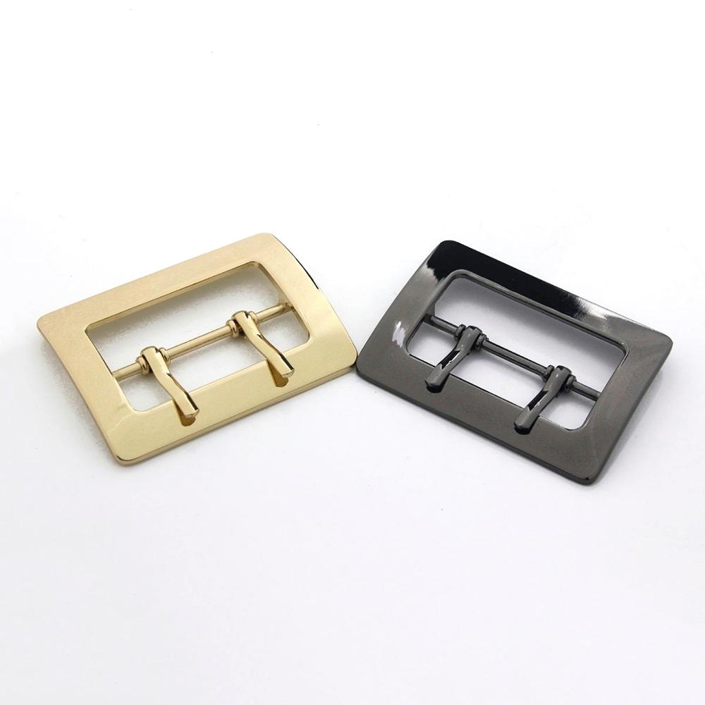 1pcs 50mm Zinc Alloy Metal Buckle Rectangle Fashion Double Needle Buckle for Leather Craft Bag Belt Strap Craft DIY Accessories