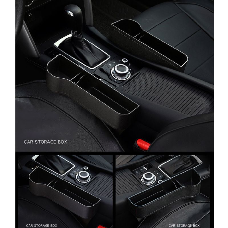Multifunctional Car Seat Organizer Front Seat Filler Leather Storage Box Decor E7CA