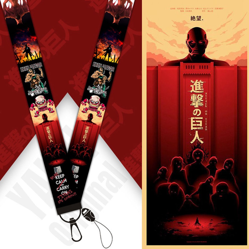 Japan Anime Attack on Titan Keychain Camera Mobile Phone Neck Lanyard Strap ID Badge Holder Accessories