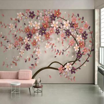 Mural custom Girl child room bedroom wallpapers 8d fresh cherry blossom pink living room bedroom hotel restaurant wallpaper