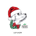 Poemyi Christmas Parches Iron on Cute Animals Patches for Clothing Cartoon Dog Owl Pig Thermo Transfer Stickers Application R