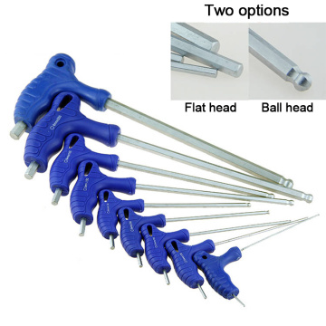 9PC T Handle Hex Allen Key Wrench Set Ball Head Flat head Wrench 1.5mm-10mm or Auto Bike Motorycle Hand Tools Set
