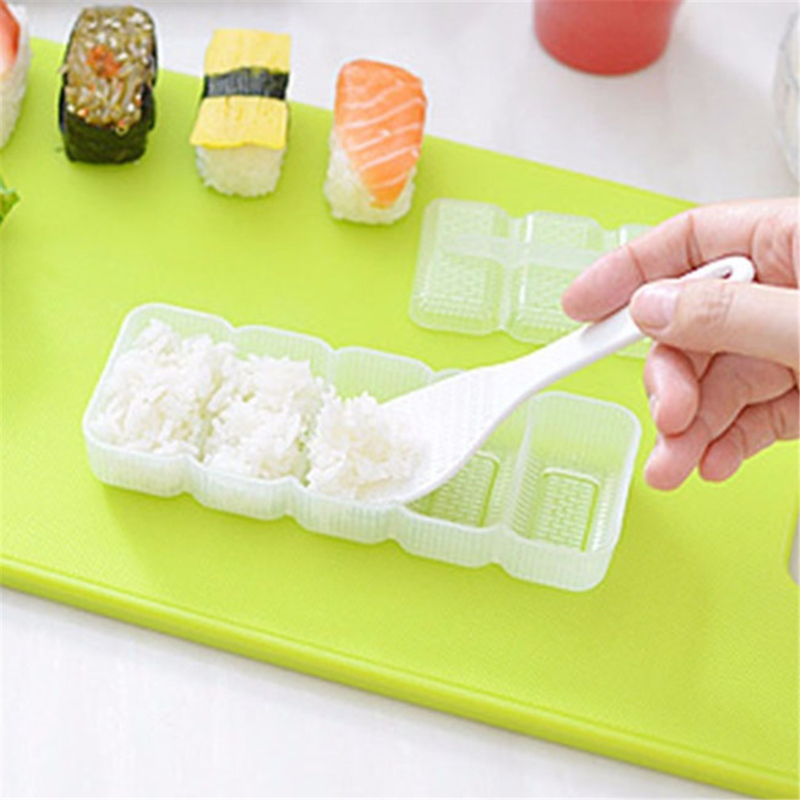 White 5 Grid Sushi Mold Bento Rice Ball Sushi Tool Set Seaweed Rice Ball Pressed Mold Bento Tool