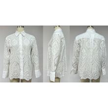 Shirt Blouse Made Of Eyelet Embroidery
