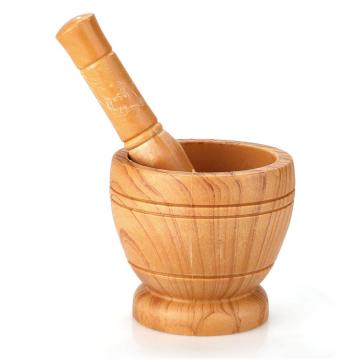 New Manual Wooden Mortar Pestle Grinding Bowl Set Garlic Press Ginger Crush Pot Spice Grinder Mortar Pestle Set Kitchen Tool