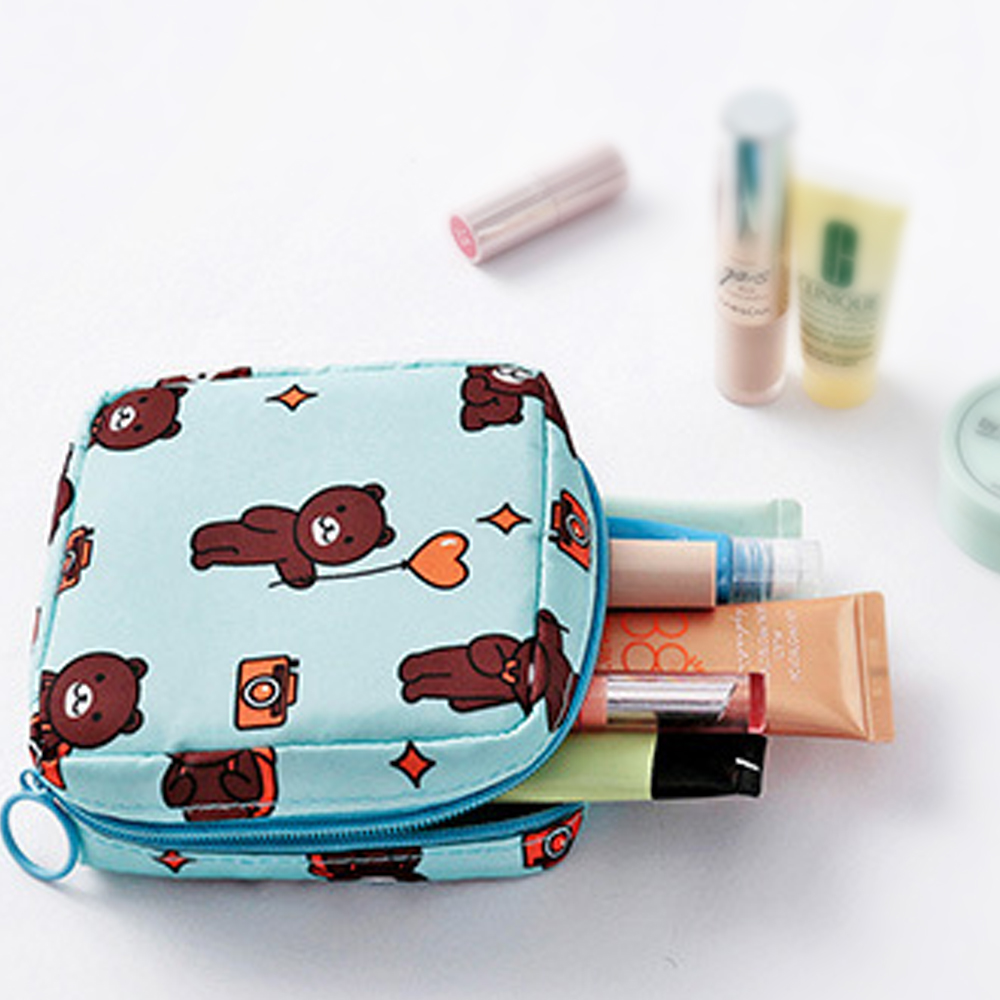 Women Tampon Storage Bag Sanitary Pad Bag Napkin Cosmetic Organizer Lady Makeup Bag Coin Portable Purse Tampon Holder Organizer