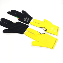 free shipping 8pcs/lot Billiard Pool Three Fingers Left Hand black/Yellow Colors Snooker Gloves Billiard Accessories