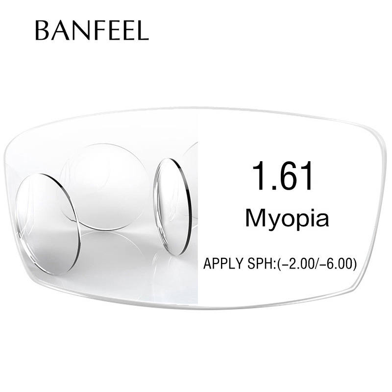 BANFEEL 1.61 index (-2.00~-5.00) Prescription High Quality CR-39 Resin Glasses Lenses Myopia Optical Lens
