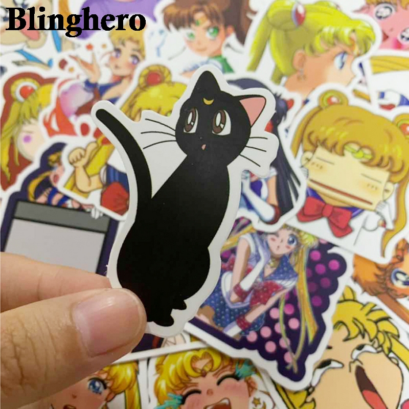 CA944 50pcs/set Sailor moon Anime Graffiti Stickers For Luggage Laptop Notebook Fridge Car Motorcycle Toy Phone Cartoon Stickers