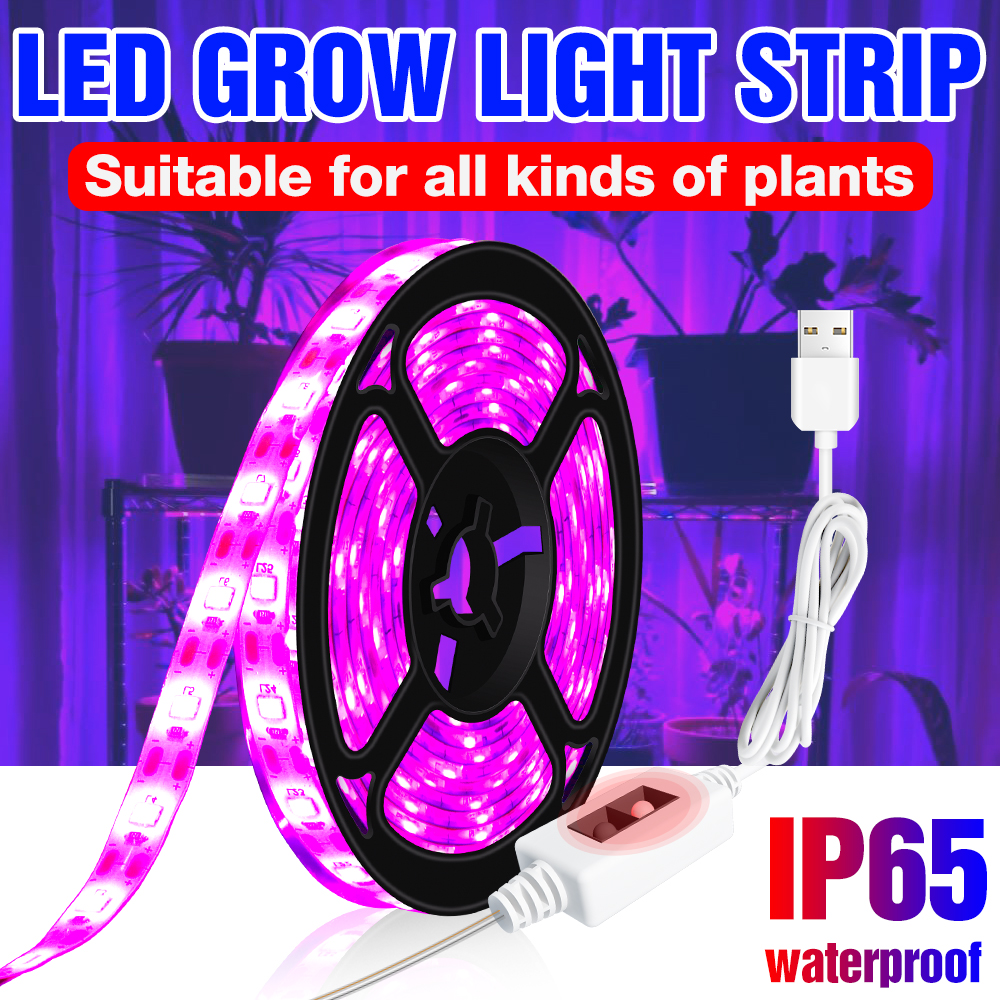 5V LED Grow Light 1M-3M Hand Sweep Sensor LED Flexible Plant Tape Waterproof USB Phyto Lamps For Grow Box Cultivate Plants Seed