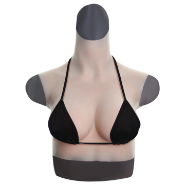 CYOMI B/C/D Cup Silicone Breast Forms Fake Boobs with cotton filling High Collar Neck to Ear Silicone for Cosplay Drag Queen 3G