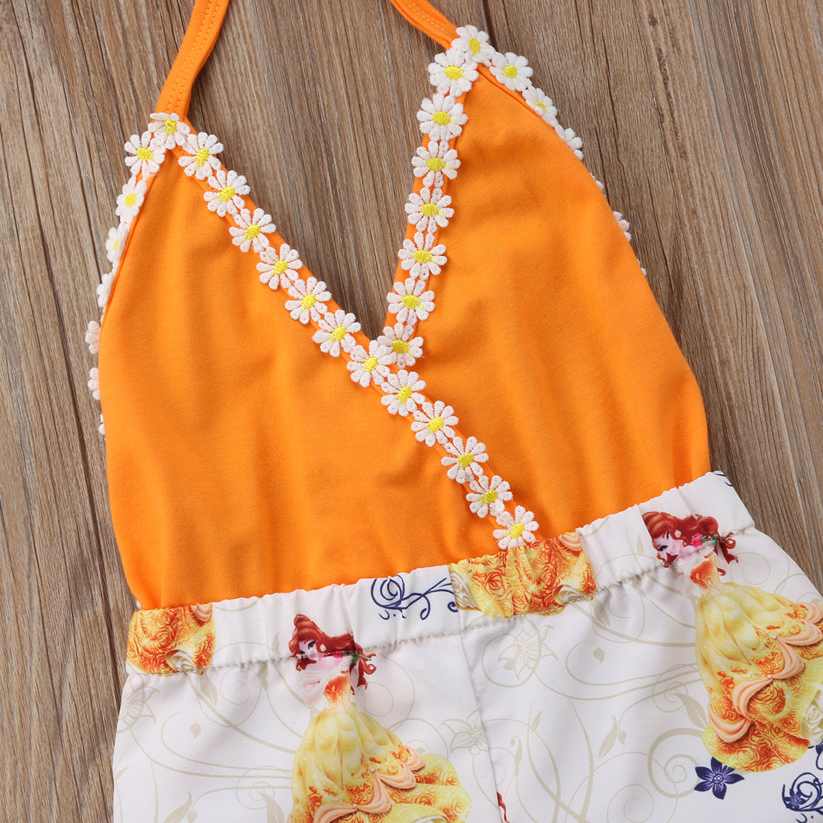 2019 Baby Summer Clothing Newborn Infant Baby Girl V Neck Floral Romper Jumpsuit Sleeveless Backless Sunsuit Patchwork Clothes