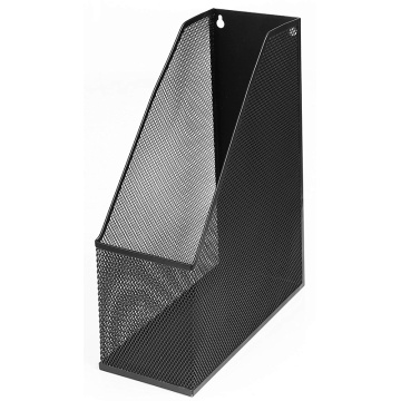 Mesh Luxury Magazine Rack, Extra Wide, Wall-Mounted Steel Magazine Rack File (1, Black)