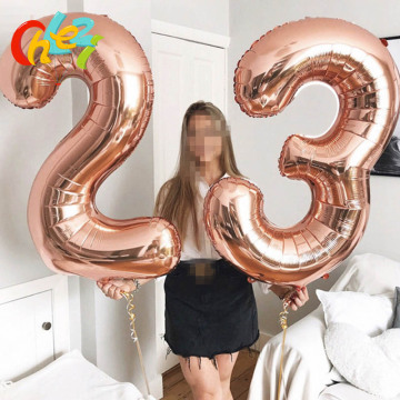40 Inch Big Foil Birthday Balloons Air Helium Number Balloon Figures Happy Birthday Party Decorations Kid Baloons Birthday Balon