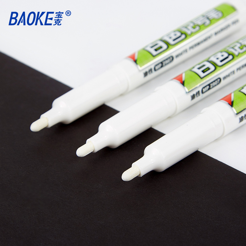 1/3PC Permanent Marker White Oil Ink Marker Pen Stationery 2.5mm Round Head Paint Pen Office School Marker Tire Pen Supplies