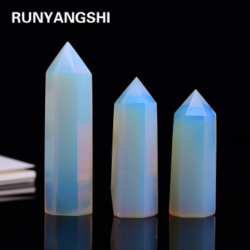 4-7cm 1pcs opal crystal point healing stone hexagonal prisms column wand treatment stone