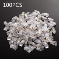 100pcs/Lot RJ45 Network Modular Plug 8P8C CAT5e CAT6 Cable Connector End Pass Through