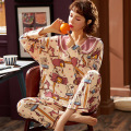 NIGHTWA Women Pajamas Autumn Long sleeve Cotton sleepwear Sweet Cute Princess Style Outdoor Women Homewear Sleep Lounge