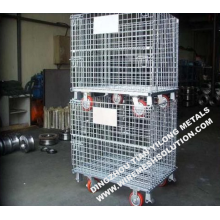 Welded Storage Metal Pallet Cage with Wheel
