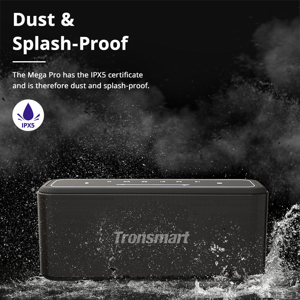 Upgrade 60W Tronsmart Mega Pro TWS Bluetooth Speaker IPX5 Waterproof Soundbar Home Theater Column NFC Voice Assistant EQ Control