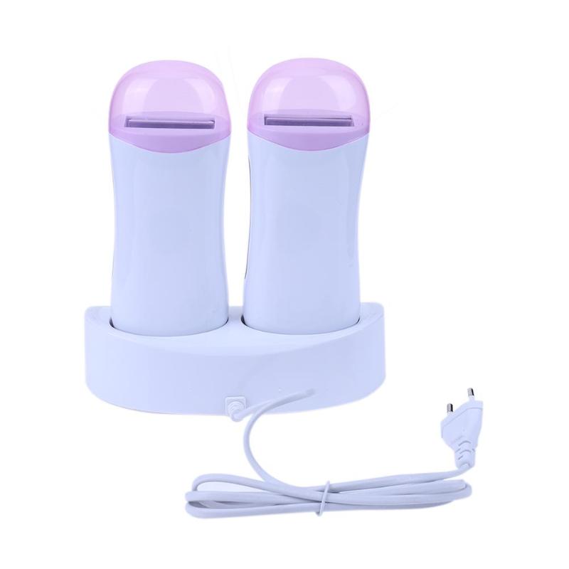 2pcs/set Hair Removal Wax Machine Women Epilator Electric Rolling Cartridge Depilatory Wax Hair Remover Paraffin Heater EU Plug