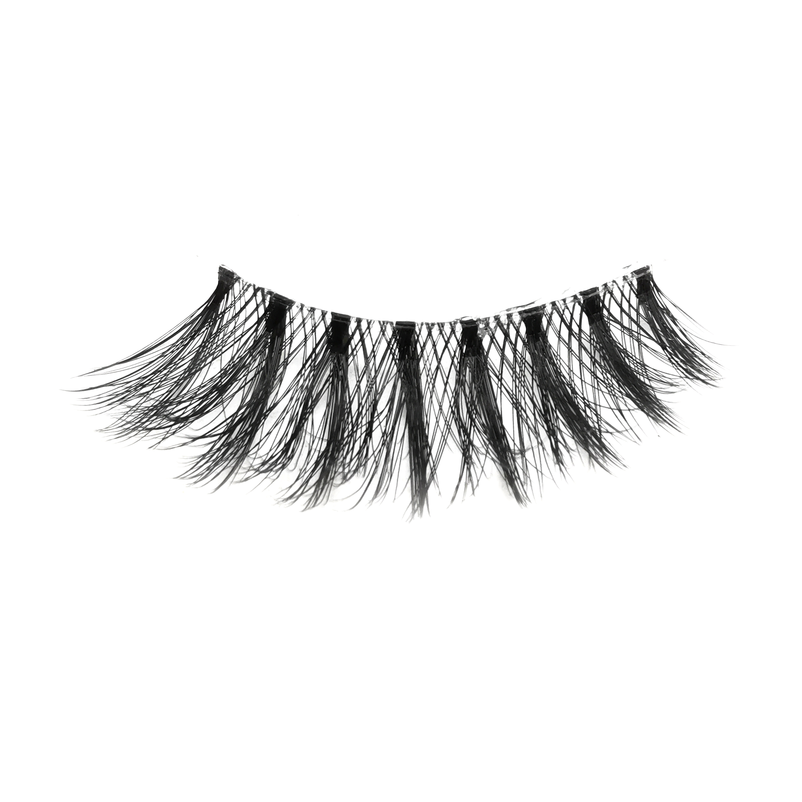 HBZGTLAD 3pairs Invisible Band Transparent 3D Mink Fur Lashes Natural Long Wispy False Eyelashes +tweezers