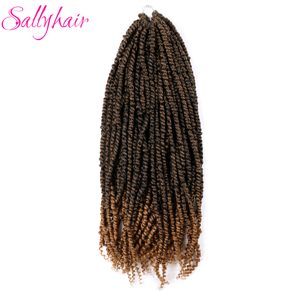 Sallyhair Passion Twist Crochet Braids Hair Synthetic Ombre Pre looped Fluffy Spring Bomb Twists Braiding Black Hair Extension