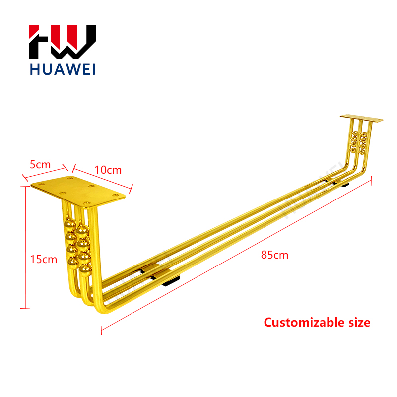 HUAWEI New Design Decorative Hardware Large Furniture Leg Gold Cabinet Feet Home Couch Metal Base Frame Long Iron Sofa Leg2