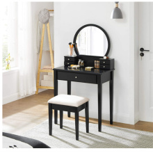 Black Vanity Set Makeup Dressing Table with Mirror