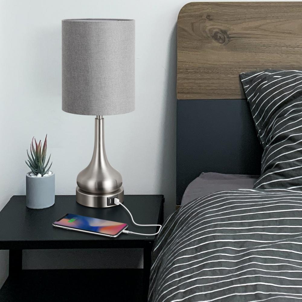Touch-Control Metal Base Table Lamps Set of 2