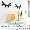 New 2Pc Nordic Style Cute Wooden Eyelashes Wall Sticker DIY Kids Bedroom Living Room Decal Wall Sticker Decoration hot sale