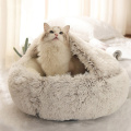 Winter 2 In 1 Cat Bed House Long Plush Dog Bed Donut Cave Cuddler Warm Sleeping Bag Sofa Cushion Nest for Small Puppies Kitten