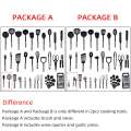 40PCS Kitchenware Cooking Utensils Set Nylon Stainless Steel Cooking Tool Set Kitchen Non-Stick Cookware Restaurant Cutlery