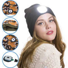 2021 LED Lighted Beanie Cap Hip Hop Men Women Knit Hat Hunting Camping Running Hat Christmas Gifts For Men And Women Dropship