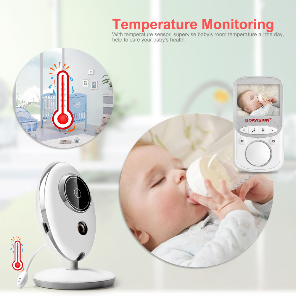 Wireless LCD Audio Video Baby Monitor VB605 Radio Nany Music Intercom IR 24h Portable Baby Camera Baby Walkie Talkie Baby sitter