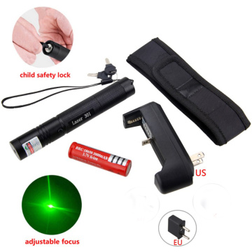 Powerful 5MW Red Green Purple Lazer Pen Light Military Adjustable Focus Laser Pointer with 18650 Battery Charger