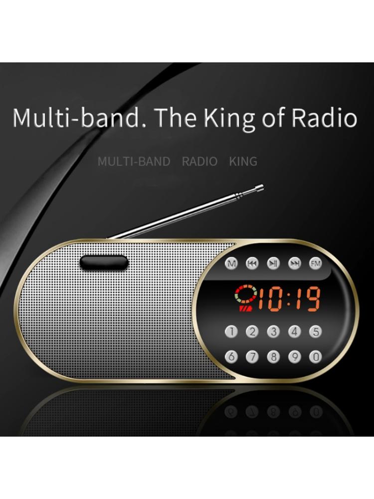 Fm Radio Rechargeable Walkman with Plug-in Card Home Led Digital Display Radio