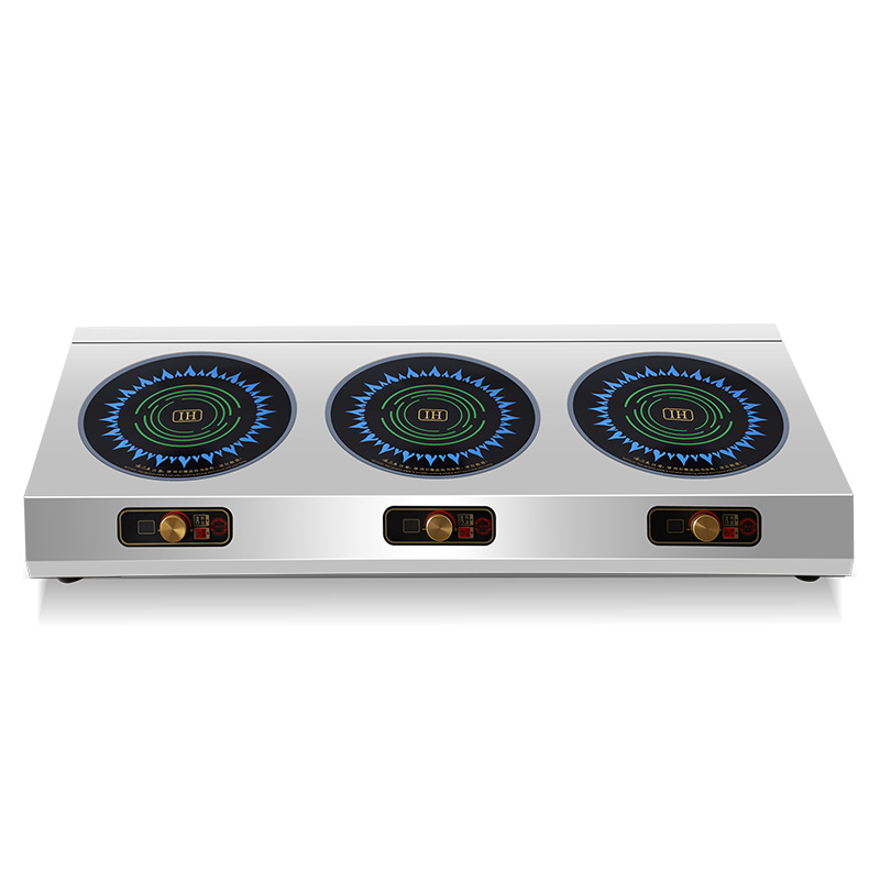 Commercial Induction Cooker Electric Ceramic Stove Multi-head Radiant Cooker Three Stoves Electromagnetic Oven 2500w*3