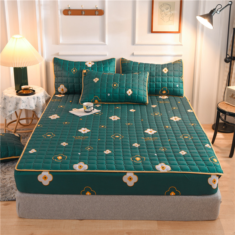 Quilted Bed Sheet Printed Brushed Mattress Protector Hotel Bed Cushion Cover Multiple size Mattress Cover Home Supplies LD379