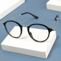 1PC Vintage Flat Mirror Glasses Unisex Flexible Ultralight Round Metal Frame Resin Lens Eyewear Optical Spectacle Fashion